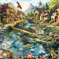 Village en lisière de forêt