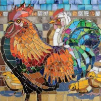 Stained Glass Chickens