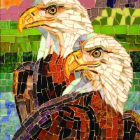Aigles en Vitrail