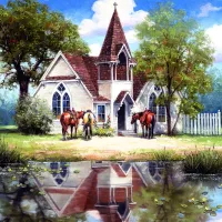 Reflet d'une Eglise en Campagne