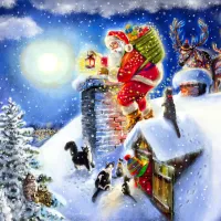 Le Père Noël sur le Toit