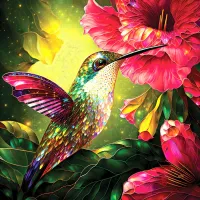 Pièces XXL - Colibri Et Hibiscus