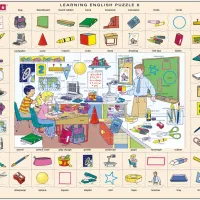 Puzzle Cadre - Apprendre l'Anglais 6 : L'Ecole (en Anglais)