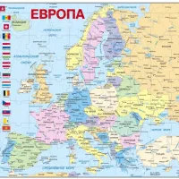 Puzzle Cadre - Carte de l'Europe en Russe