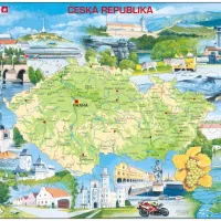 Puzzle Cadre - Carte de la République Tchèque (en Tchèque)
