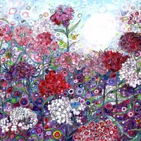 Sally Rich - Sweet William with Butterflies
