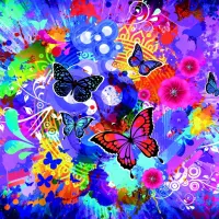 Fleurs et Papillons Colorés