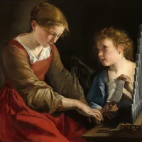 Orazio Gentileschi et Giovanni Lanfranco : Sainte Cecilia et un Ange, 1617/1618