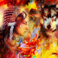La Femme Indienne et le Loup