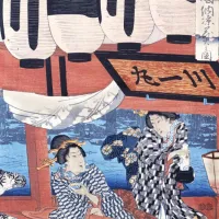 Hiroshige - Evening Cool and Fireworks at Ryogoku, 1847