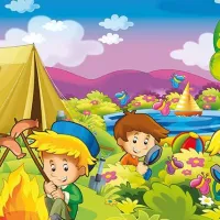 Puzzle en Bois - Campeurs