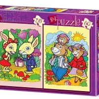 2 Puzzles - Les Lapins et la Famille Ours