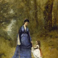 Jean-Baptiste-Camille Corot : Madame Stumpf et sa fille, 1872
