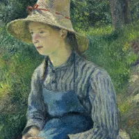 Camille Pissarro : Jeune Paysanne avec un Chapeau de Paille, 1881