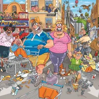 Wasgij Original 46 - Frénésie d'achat dans l'allée centrale ! (1000 pieces)