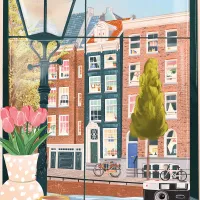 Amsterdam vue d'un Café
