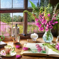Nature Morte avec Mufliers Violets