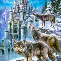 Loups devant le Château