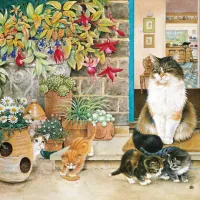 Agneatha et ses Chatons sur le Pas de la Porte