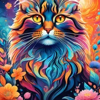 Chat Multicolore