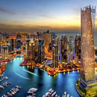 Marina de Dubaï la Nuit