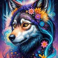 Portrait Magique d'un Loup