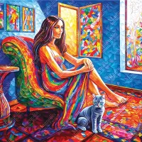 Woman with Cat