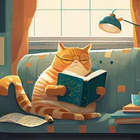 Cat & Books