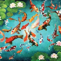 Carpes Koi Colorées
