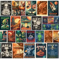 Affches Retro d'Extraterrestres