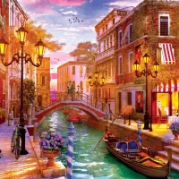 Dominic Davison - Coucher de soleil à Venise