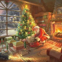 Thomas Kinkade - Le Père Noël est là!