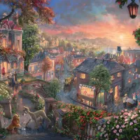 Thomas Kinkade - Disney - La Belle et le Clochard