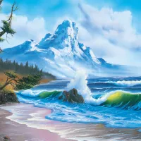 Montagne au Bord de la Mer