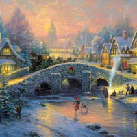 Thomas Kinkade : Village en hiver