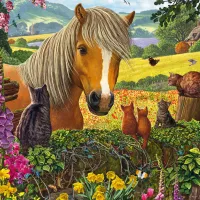 Mignons Visiteurs dans la Prairie