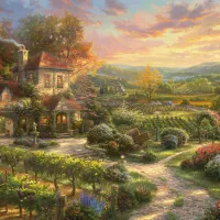 Thomas Kinkade - Dans le Vignoble