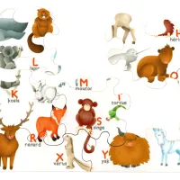 Puzzle en Bois Découpé à la Main - L'Alphabet Des Animaux