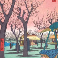Puzzle en Bois Découpé à la Main - Les Pruniers De Kamata