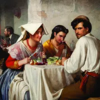 Carl Bloch : In a Roman Osteria