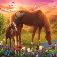 Chevaux Dans Le Pré