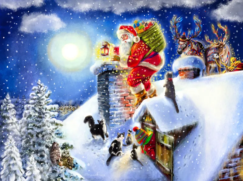 Le Père Noël sur le Toit