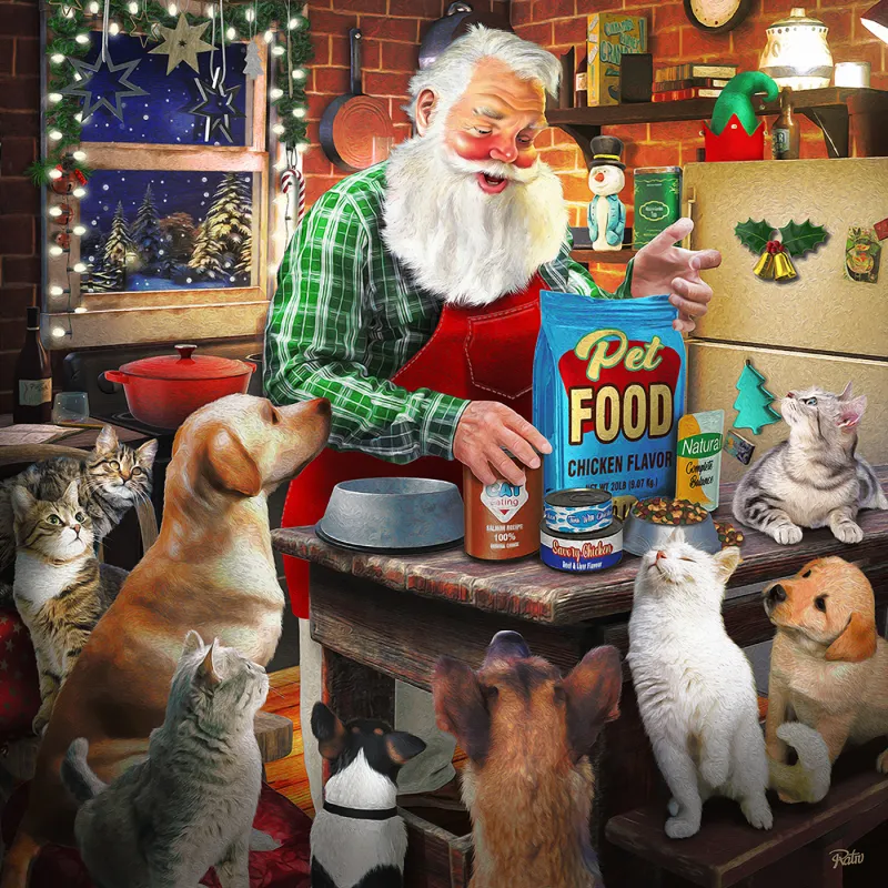 Pièces XXL - Le Père Noël et ses Animaux