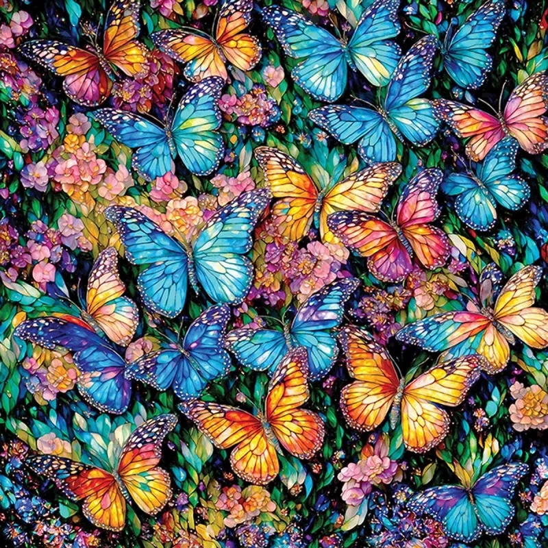 Pièces XXL - Vitrail Papillons