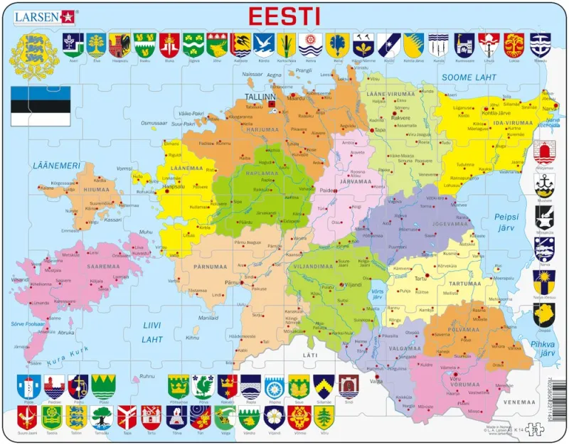 Puzzle Cadre - Carte de l'Estonie (en Estonien)