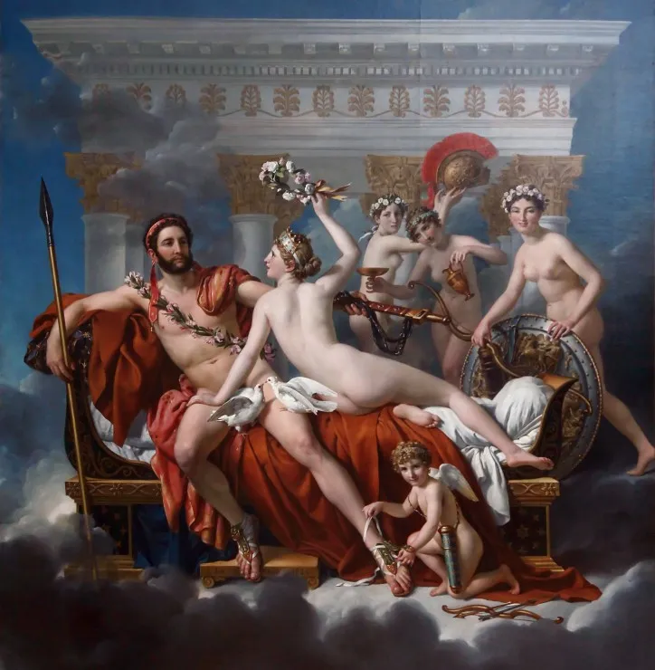 Jacques-Louis David: Mars désarmé par Vénus, 1824