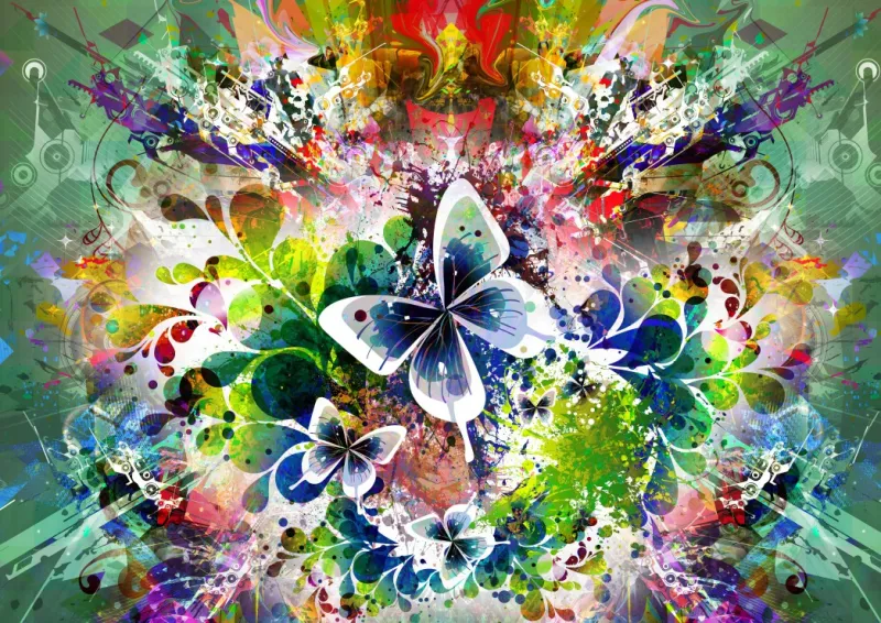 Fleurs et Papillons de Printemps