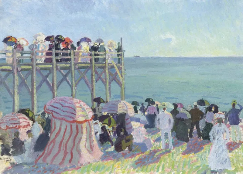 Raoul Dufy - La Plage et l'Estacade de Trouville, 1905