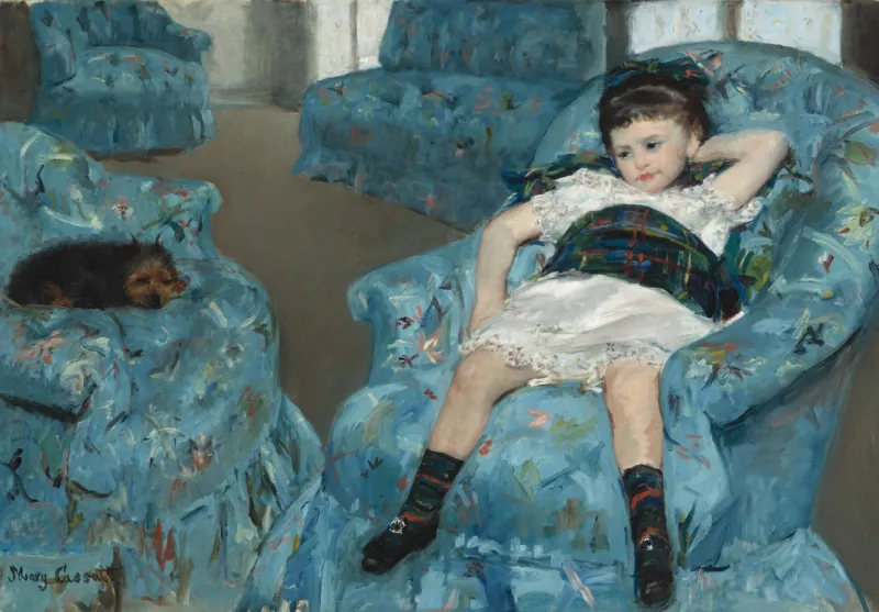 Mary Cassatt : Petite Fille dans un Fauteuil Bleu, 1878