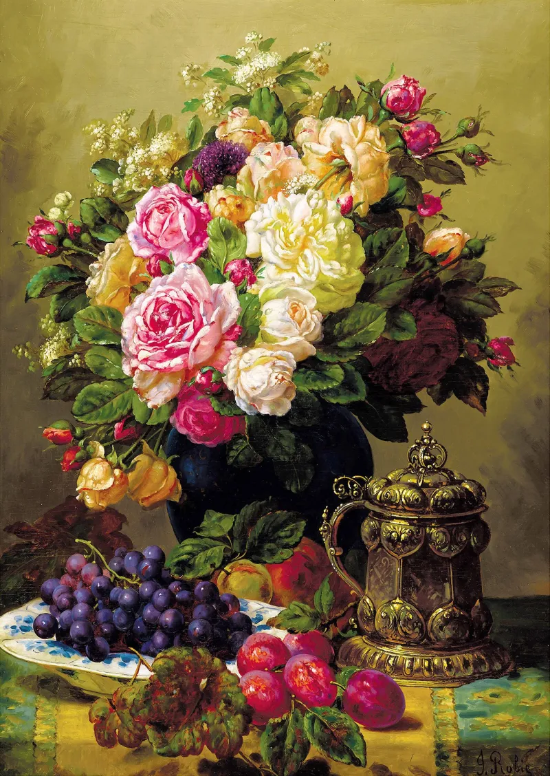 Jean-Baptiste Robie - Still Life with Roses